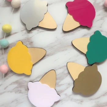 

Cartoon Ice cream Wooden Hooks Modern Wall Clothes Hooks Anchor Children Room Wall Sticker Decoration Clothes Hangers