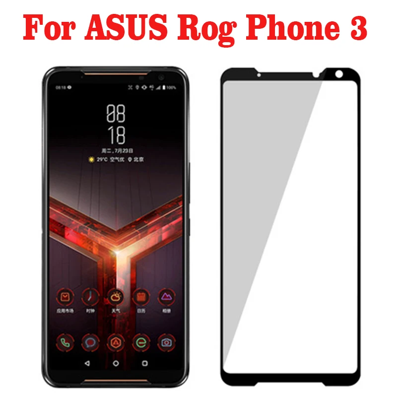 3d Full Glue Tempered Glass For Asus Rog Phone 3 Zs661kl Full Cover 9h