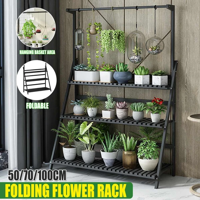 3 Tier Plant Stand Rack With Hanging Basket Adjustable Flower Planter Rack  Shelf Shelves Organizer Bonsai Display Shelf Plant - AliExpress