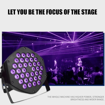 

Rotating Disco Stage Lamp 3 in 1 36LED UV Remote Control Sterilization Par Light for Small Paty KTV Stage Lighting