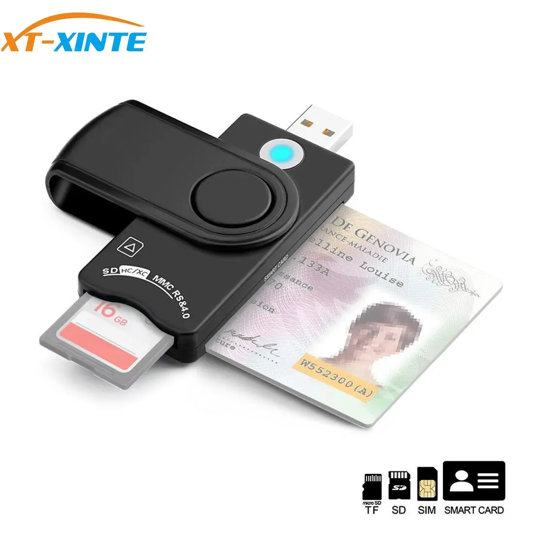 XT XINTE USB 3 0 2 CAC смарт кард ридер Micro SD/TF Память ID банк EMV2 электронный Citizen SIM
