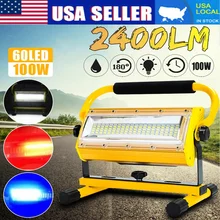 Projector de led 100w iluminação ao ar livre refletor led flood light projetor recarregável streetlight para 18650 baterias
