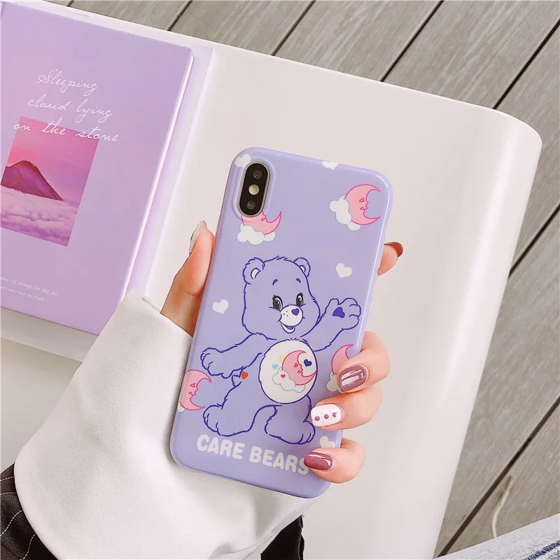 Care bears cartoon silicone soft case for iphone 11Pro xs max xr cute bear glossy phone case for iphone 6s 7 8plus 7plus 8 Cases - Цвет: 3