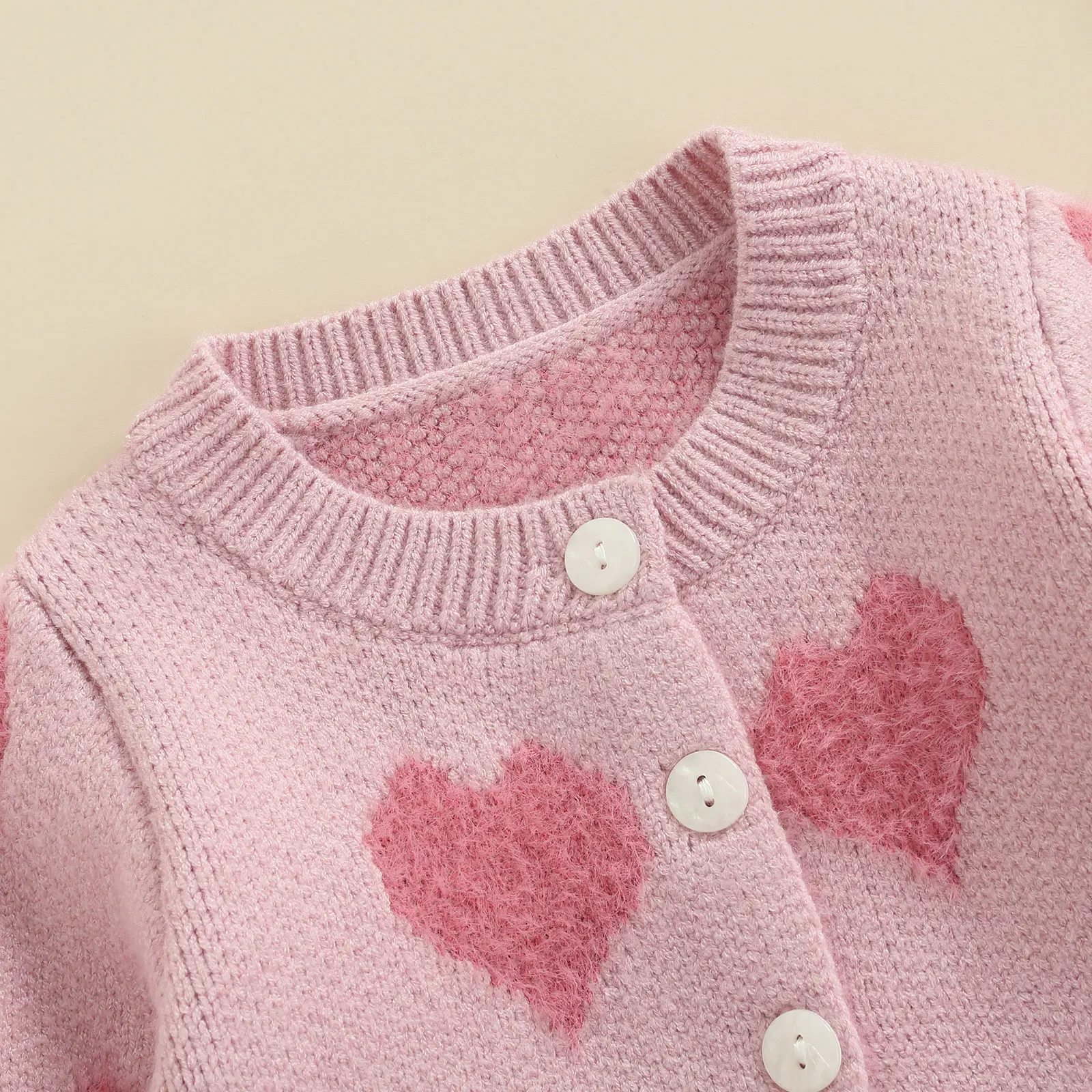 Autumn Toddler Infant Baby Girls Boys Cardigan Jackets Heart Print Long Sleeve Button Closure Knitted Sweater Tops children denim jacket