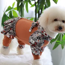 Комбинезон для собаки щенок четыре Feets одежда защита живота Комбинезоны для маленьких собак пижамы стрейч хлопок Толстовка Чихуахуа Мопс