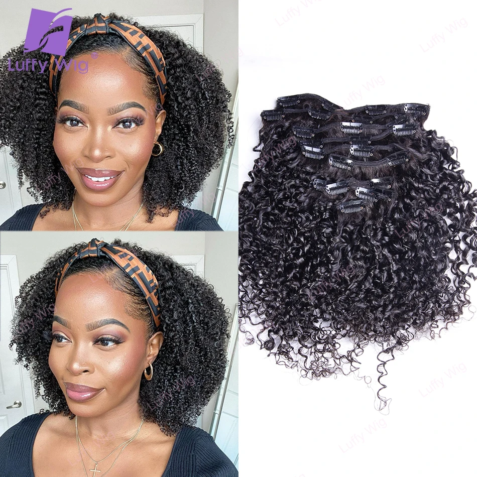 Tight Afro Kinky Curly Clip Ins Brazilian Remy Human Hair Clips In