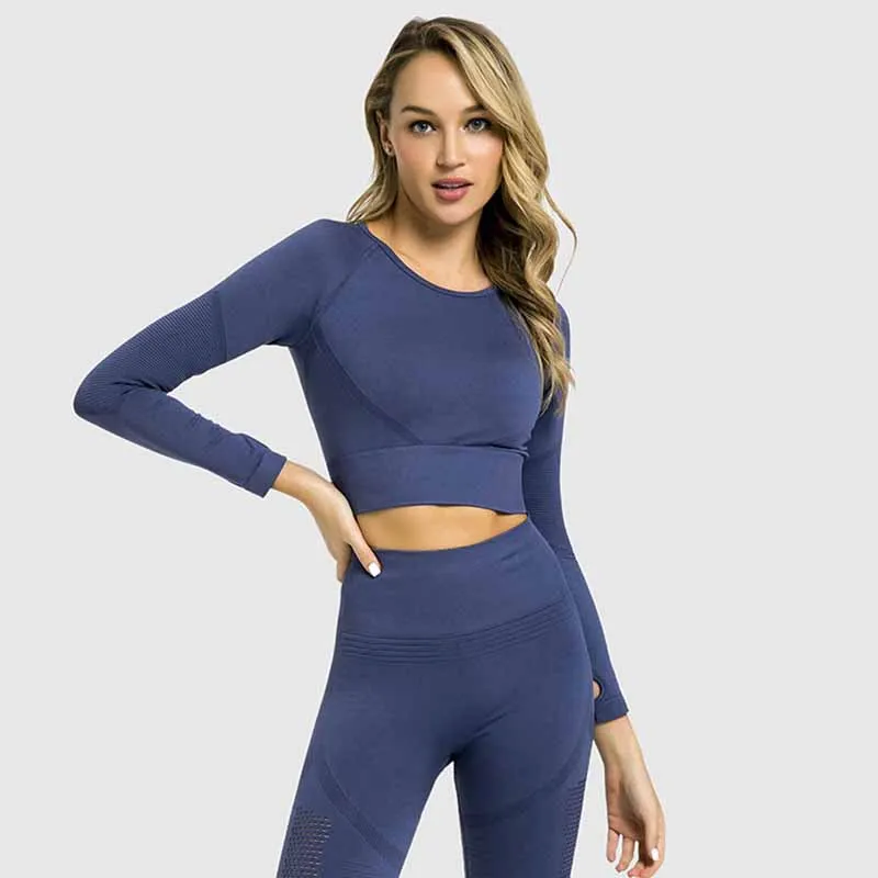 Комплект спортивной одежды из 2 предметов бесшовный комплект для йоги