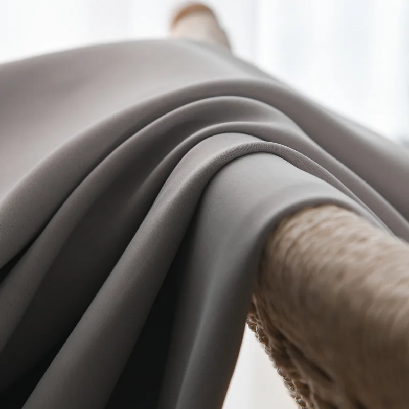 Solid Color Thermal Insulated 90% + Blackout Curtains for Living Room Bedroom Gray Black Blue Thick Window Curtain Treatment