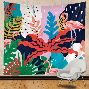 

Cartoon Tropical plants tapestry Indian Mandala Witchcraft Hippie Tapestry Boho decor Macrame Wall Hanging Tapestry
