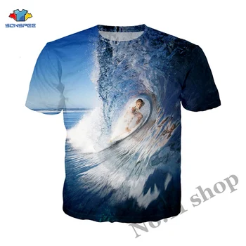 

2020 Newest Summer Beach New Funny Seaside Bikini T-shirt 3D Print Surfing On The Sea T Shirt Men/Women Hip Hop Homme Tee Tops