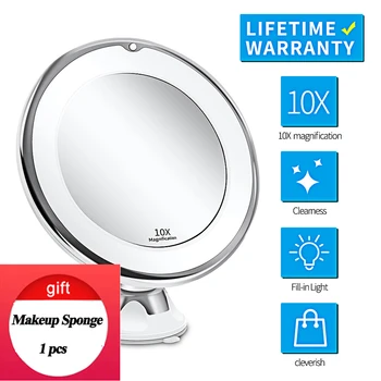 

LED Mirror Makeup Mirror with LED light vanity Mirror 7X Magnifying Mirror LED Miroir Grossissant Magnifying with LED Light VIP