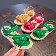 Sandales d'été pour filles, chaussures de princesse à semelles souples, assorties avec tout, nouvelle collection 2021