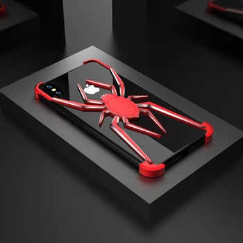 

Stylish Spider Element 2in1 Bumper Case For iPhone XS MAX XR XS X 7 8 Plus Luxury Slim Hard Aluminum Metal Shockproof Cover Case