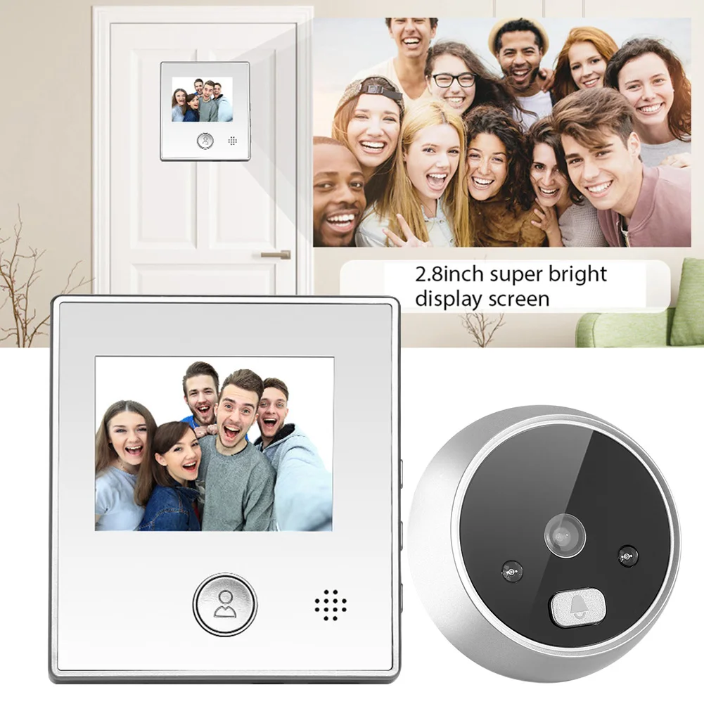 

Digital Viewer Anti-theft Video Doorbell Peephole Aluminum LCD Display Electric Smart Night Vision Wide Angle Security 2.8 Inch