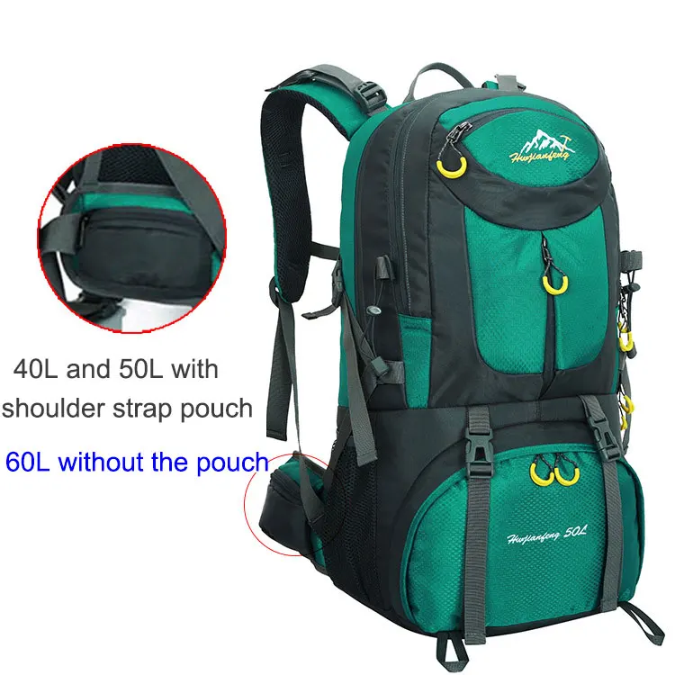 40L/50L/60L походный рюкзак, Водонепроницаемая спортивная сумка, рюкзак для путешествий, сумка для альпинизма, горного туризма, кемпинга, лыжного спорта, сумка