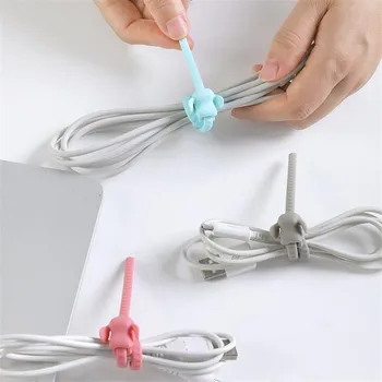 

Self-locking Silicone Cable Tie Organize Cable Winder Earphone Wire Line Bundle Storage Desktop Fixer Cord Finishing Power Cord