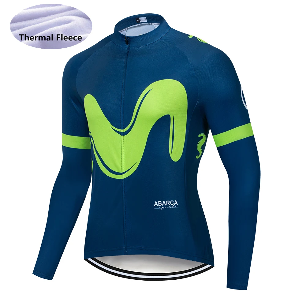 Cycling Jersey Movistar Зимняя Теплая Флисовая футболка с длинными рукавами для велоспорта, Мужская одежда, одежда для велоспорта, одежда для велоспорта, Майо Ropa Ciclismo - Цвет: Cycling Jersey