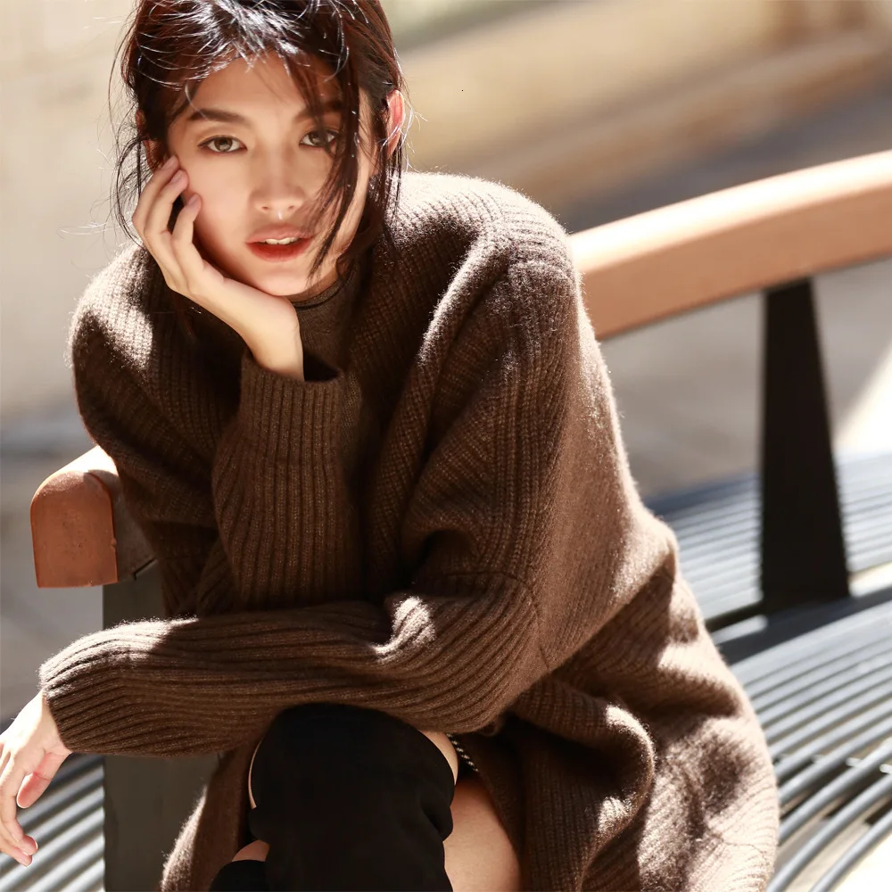 Ropa mujer invierno женский осенне-зимний толстый теплый негабаритный длинный кашемировый свитер яка Короткий Повседневный ленивый кардиган femme пальто