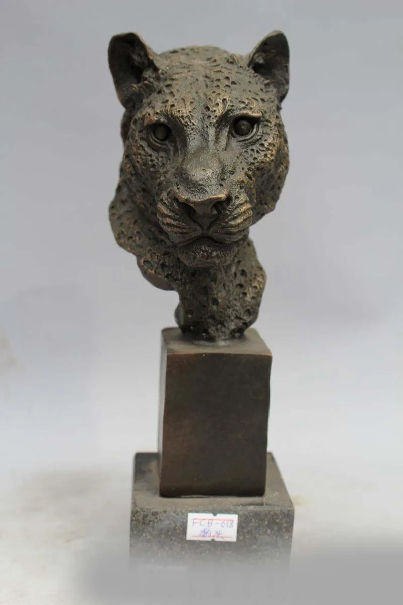 9 &quotБронзовая скульптура с изображением животных головы леопарда Пантеры