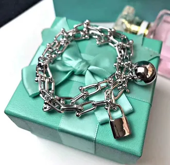 

Titanium Steel Double Ball Ball Pendant Bracelet 2020 Simple Personality Thick Chain Bracelet Jewelry For Women