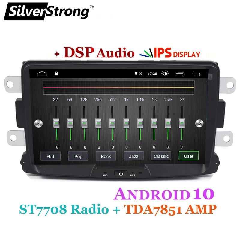 SilverStrong Android10 2Din 32 ГБ DSP KAPTUR Автомобильный GPS для RENAULT DUSTER DACIA LOGAN II DOKKER Carplay опция
