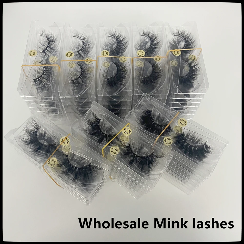 

Real Mink Eyelashes Wholesale Items Vendors Hand Made Soft Fluffy 5D Makeup Lash Nature Cotton Band Beauty Reusable 20/50/100