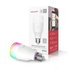 Умный светодиодный светильник Xiaomi Yeelight E27, многоцветный, Rgb, Wi-Fi, с регулируемой яркостью, 60 Вт, 110 В, светодиодный, совместим с Alexa