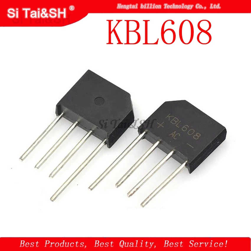 10 шт. KBL608 KBL ZIP 608 мостовой ворс 6A 800V плоский выпрямитель новый