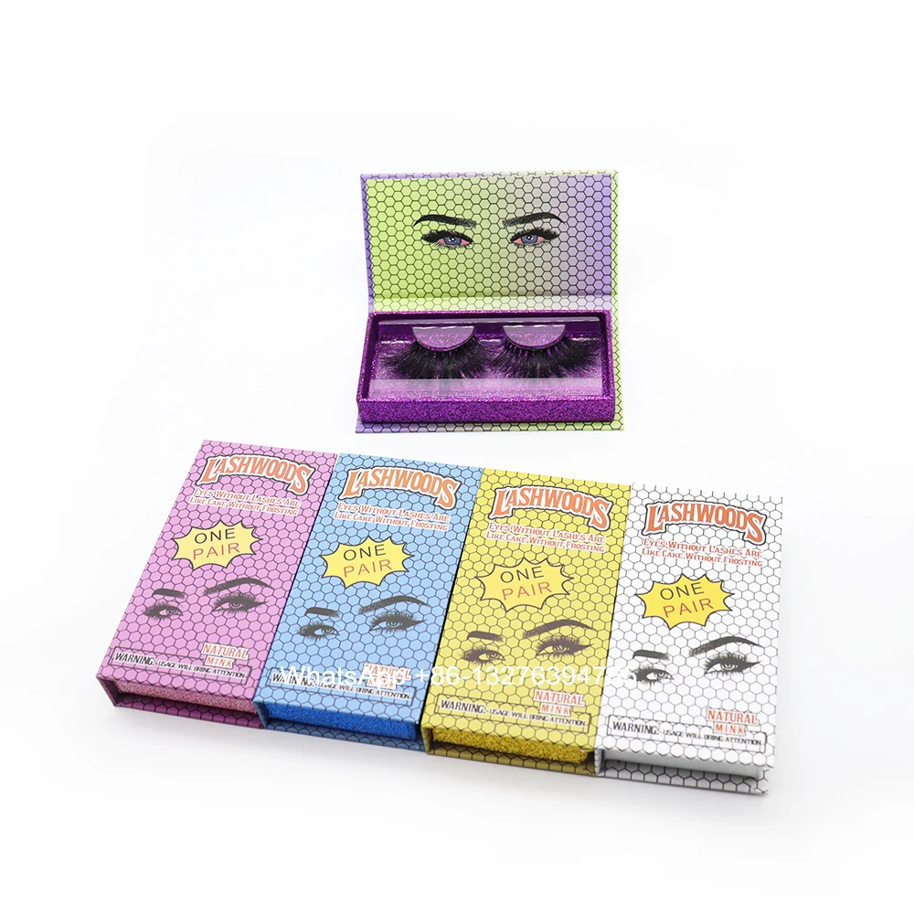

2020 Popular LASHWOODS Mink Lash Packaging Case With Tray 20PCS Wholesale Mix Style 20MM Nature 25mm Dramatic Eyelashes