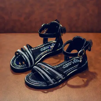 

Princess Fashion Crystal Bow Girl Summer Sandals Children 2020 Beach Shoes Kids Soft Bottom Shoes For Girls 3 Color