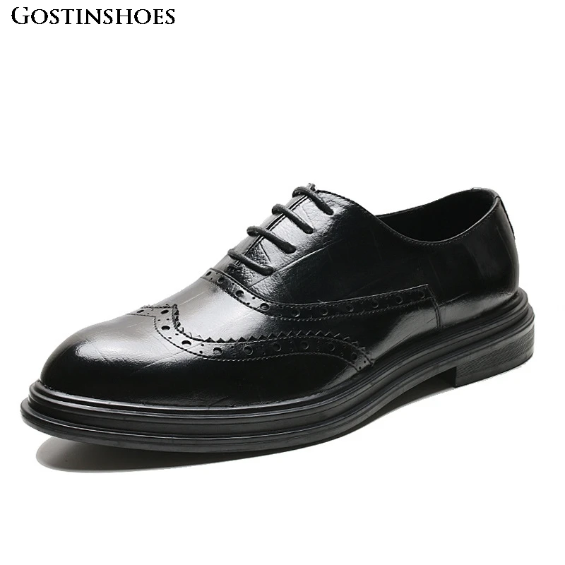 

Business Casual Shoes Brogue Carved Buty Meskie Men Fashion Zapatos Summer Low Top Men Shoes