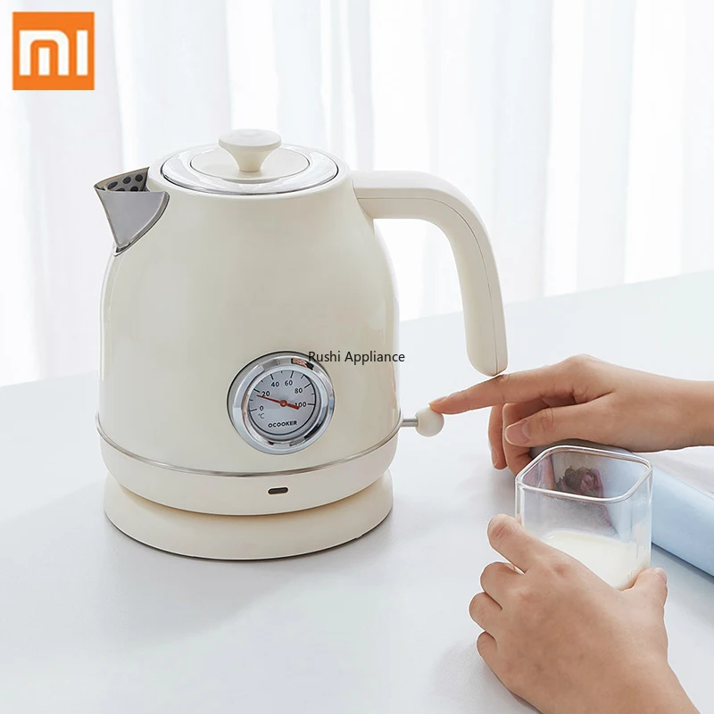 Xiaomi OCOOKER1.7L Электрический Чайник Ретро термометр для воды из нержавеющей стали с дисплеем часов домашний чайник для горячей воды смарт-чайник