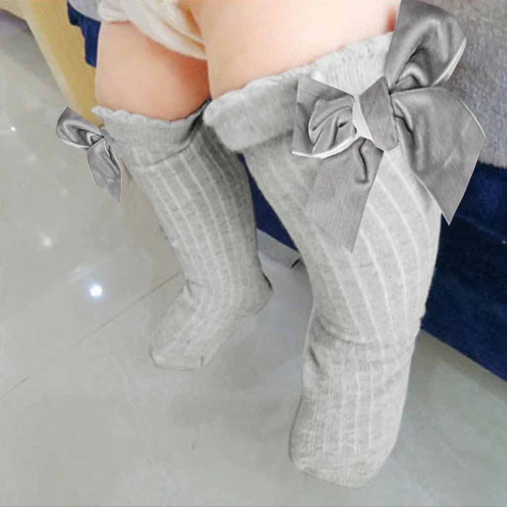 Носки новые детские гольфы с большим бантом для маленьких девочек, мягкие хлопковые кружевные детские носки Niekousen Meisje, Прямая поставка