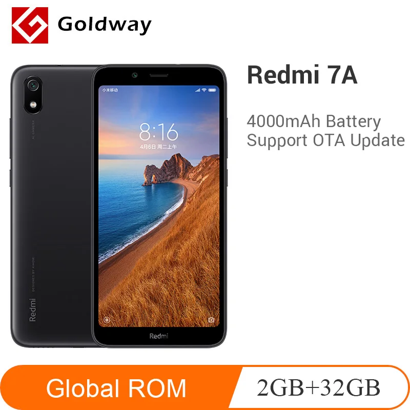 Смартфон Xiaomi Redmi 7A 7 A с глобальной прошивкой, 2 Гб, 32 ГБ, Восьмиядерный процессор Snapdargon 439, экран 5,45 дюйма, аккумулятор 4000 мАч, камера 13 МП, мобильный телефон