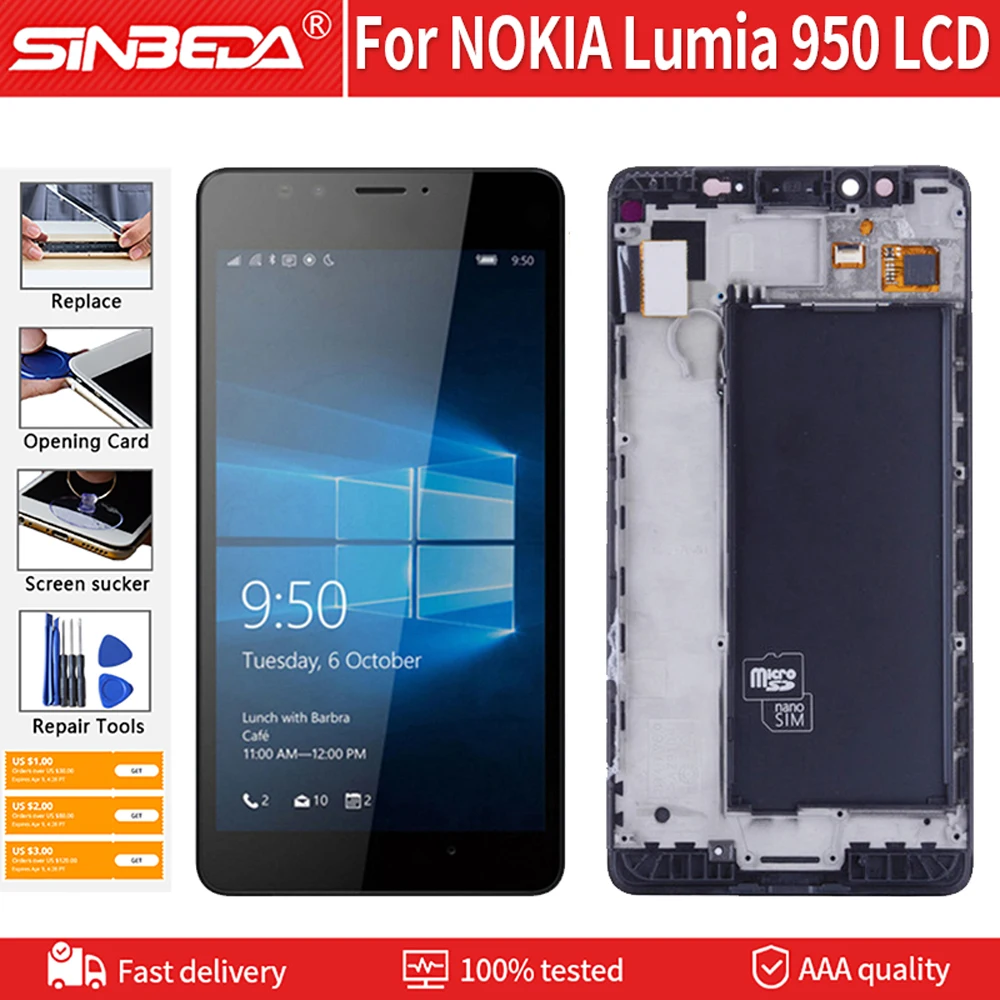 5 2 &quotОригинальный чехол с подставкой и отделениями для карт NOKIA Lumia 950 RM-1104 RM-1118