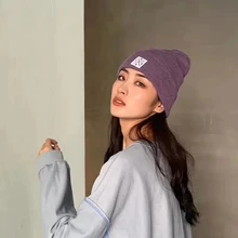 Head wai зимняя теплая белая шерстяная шапка вязаная шапка женская осень зима Корейская версия Джокер зима Луна мода зима