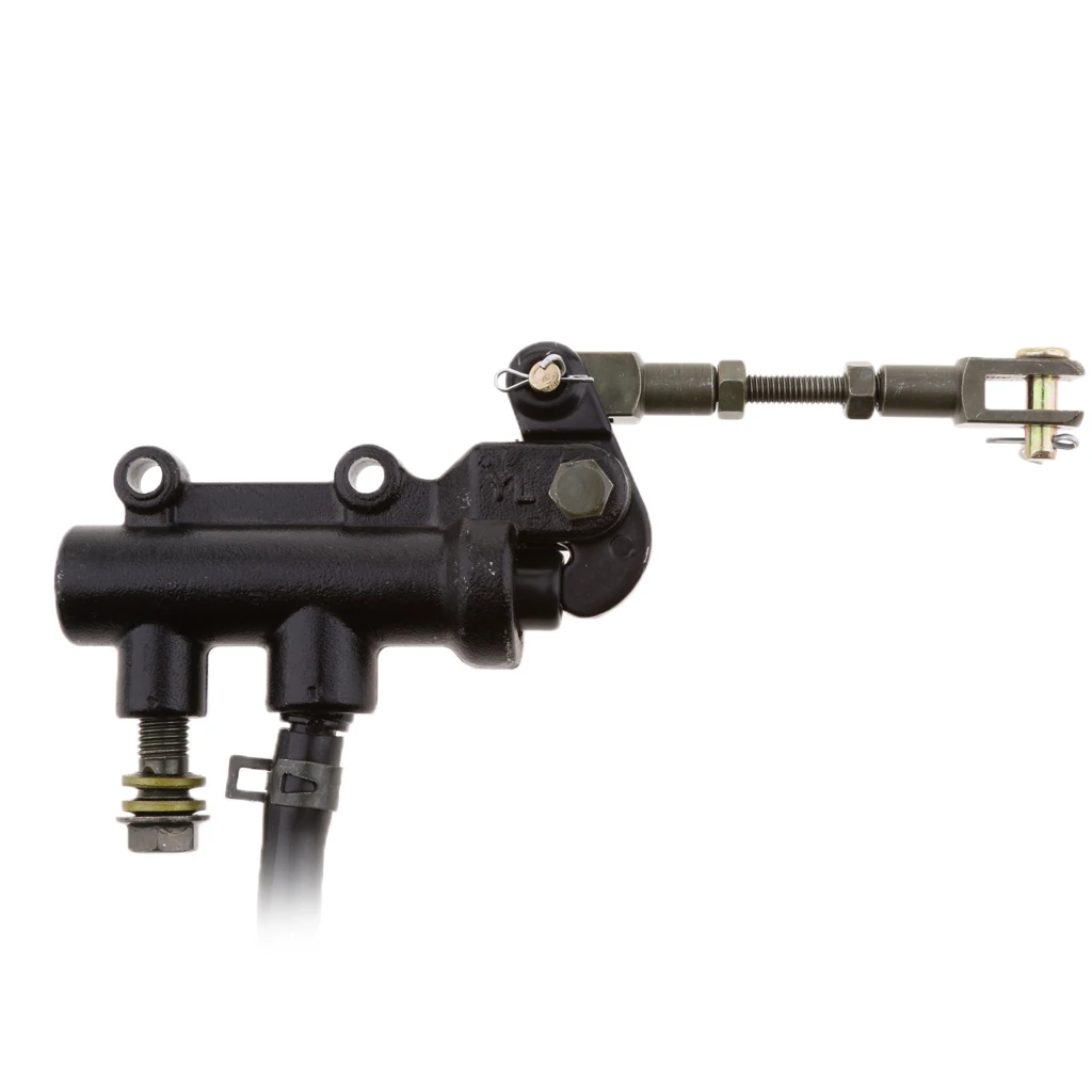 Motorcycle Rear Master Cylinder Pump Kit with Reservoir Sportbike Foot Brakes for Dirt Bike ATV Go Kart, Black