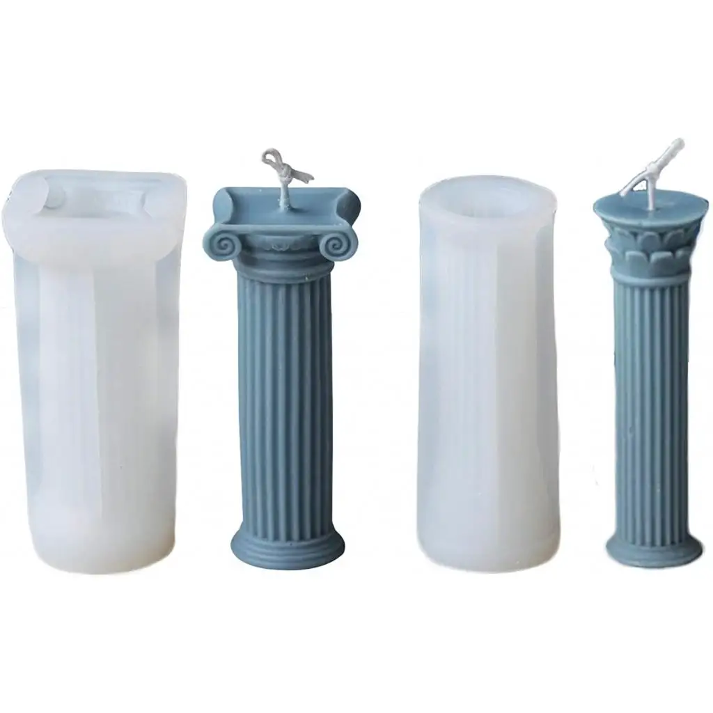 Greek Column Statue Candle Molds Resin Stone Mold Silicone Molds