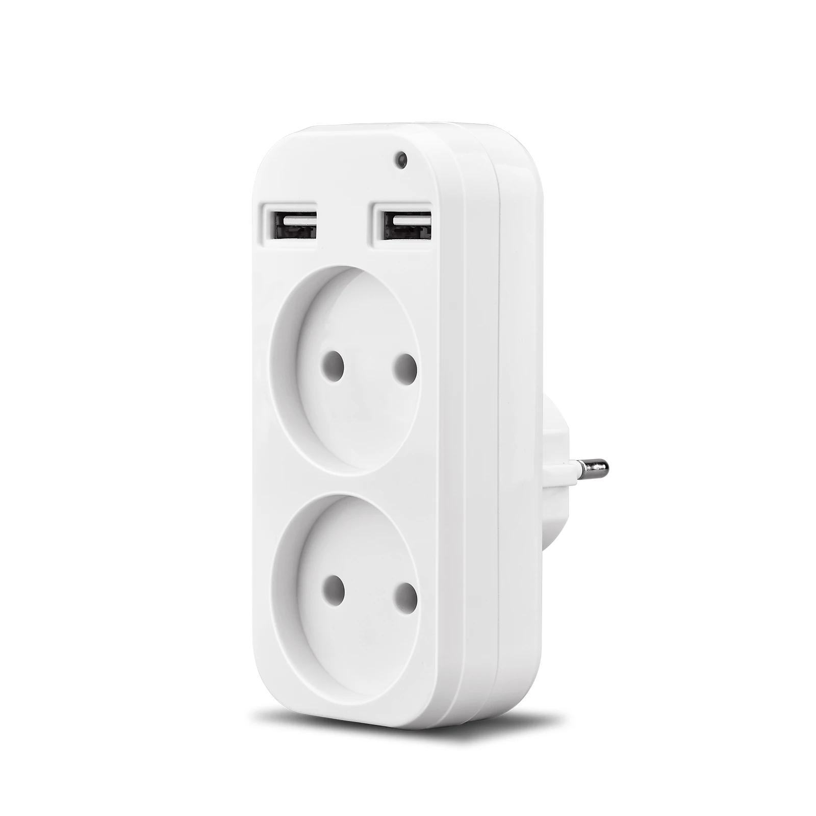 2023 EU 플러그 멀티탭 어댑터, 벽 더블 소켓, 휴대용 USB 포트 2 개, 휴대폰 1200W 250V, 스마트폰 태블릿용