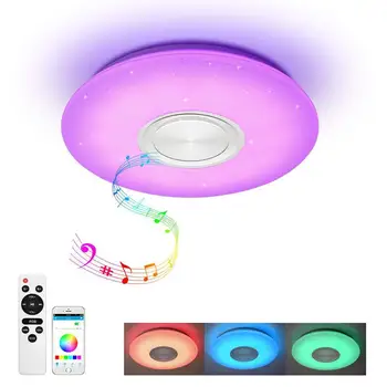 

Modern Led Music Ceiling Light lamp RGB Remote APP Bluetooth Control Intelligence Audio Round Music Lamp for Living Room KTV