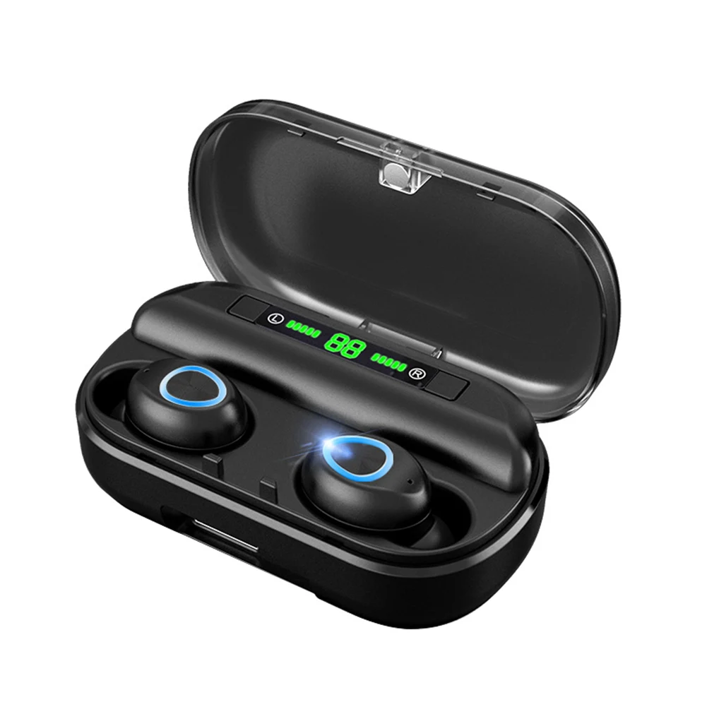 Tws bluetooth fone de ouvido com микрофон дисплей led sem fio bluetooth fones de ouvido A prova водонепроницаемый