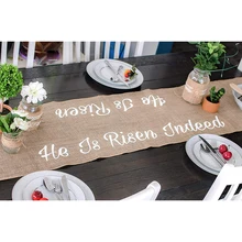 

He Is Risen Indeed Rustic Table Runner 72 Inch Long Dining Table Runner Burlap Tablecloth Easter Decorations Indoor for The Home