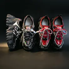 2020 Popular Women Glitter Chunky Sneaker Sequins Graffiti Big Wave Sole Women Platform Walking Shoe Bling Style For Girl Street 2020 Popular Women Glitter Chunky Sneaker Sequins Graffiti Big Wave Sole Women Platform Walking Shoe Bling Style For Girl Street