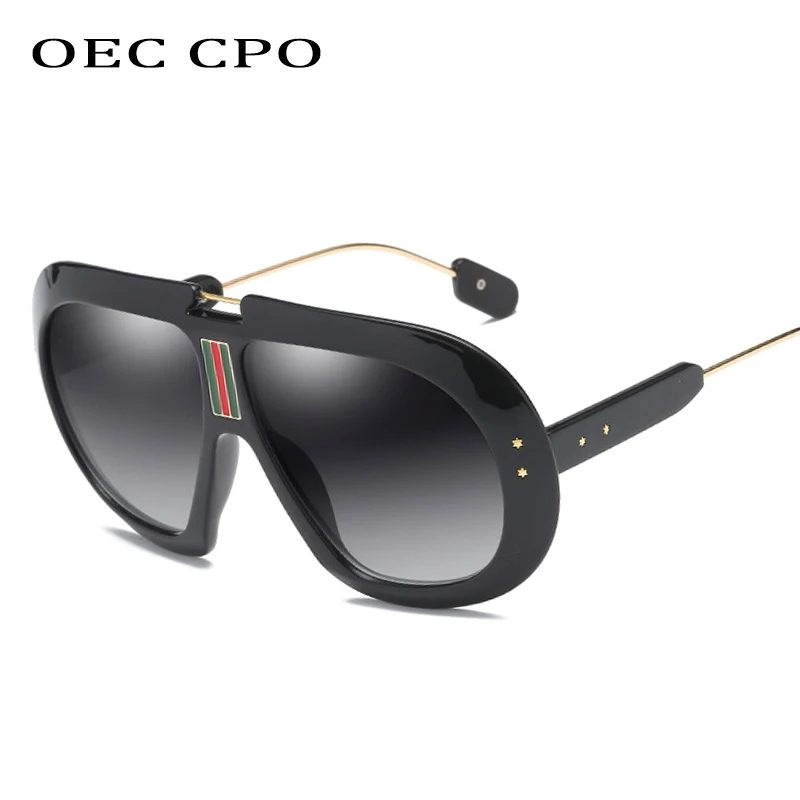 OEC CPO винтажные квадратные женские и мужские 2019 модные большие очки ретро черные