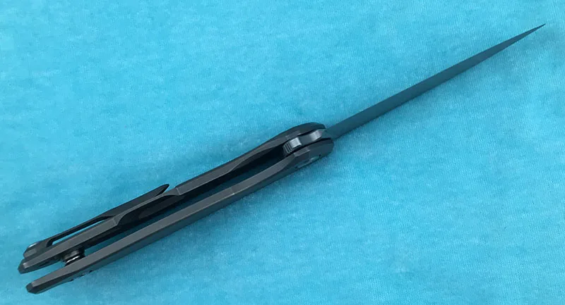 Зеленый шип Флиппер 95 D2 стальное лезвие Nudist титановая ручка Открытый Кемпинг охотничий Карманный фруктовый Складной Нож EDC универсальный инструмент