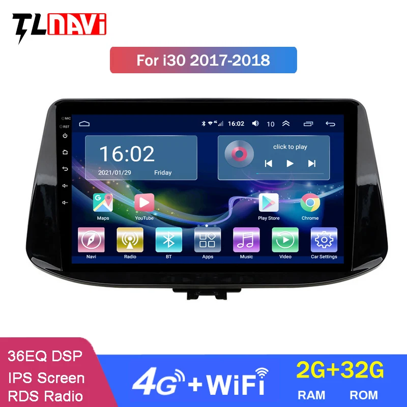 4G LTE 2G ОЗУ 9 дюймов Android 10 для Hyundai I30 2017 2018 умное автомобильное мультимедийное Радио