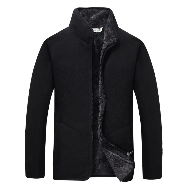 Fleece Men's Outdoor Plus Velvet Thick Sports Cardigan Plus-size Warm Hooded Raincoat Jacket Liner Polar Fleece Jacket