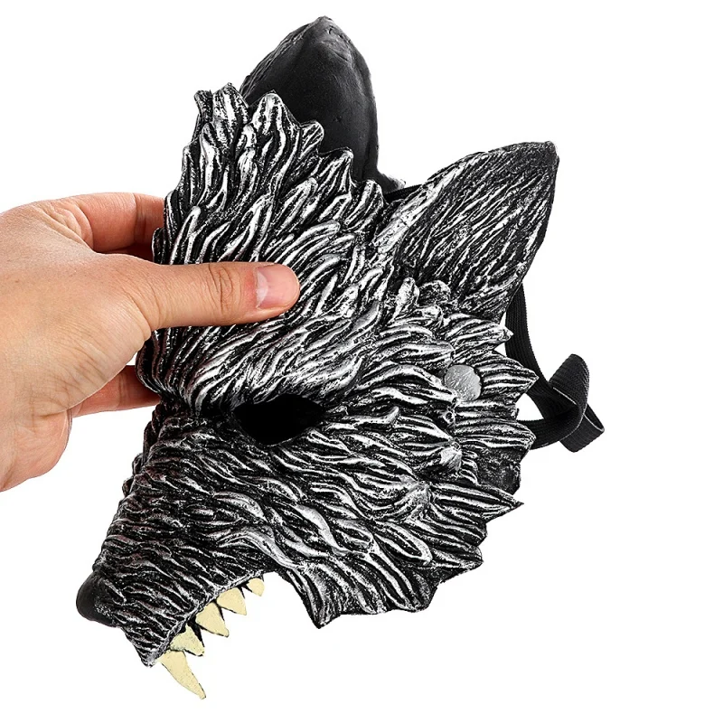 Волк маска на Хеллоуин для косплея ужас животных Костюм Карнавал 3D животное страшная маска для мужчин и женщин