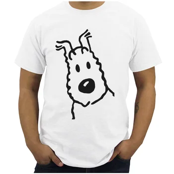 

Men's T-Shirts Snowy Tintin Merchandise Funny Tee Short Sleeve The Adventures of Tintin T Shirt Clothing Casual Plus Size