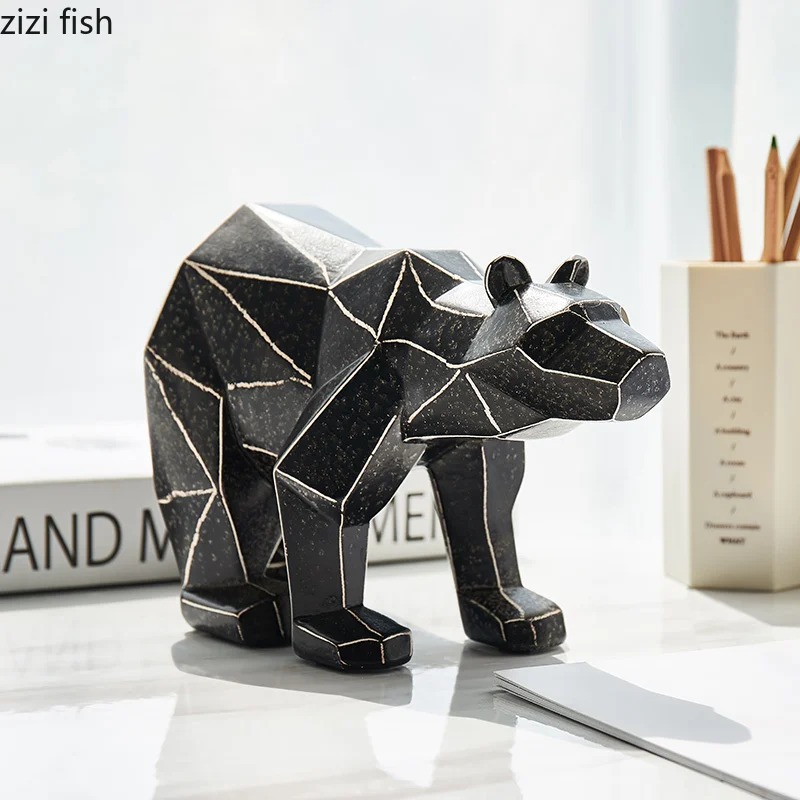 Simple Resin Geometric Bear Decoration Environmental Protection Creative Shop Counter Model Room | Дом и сад